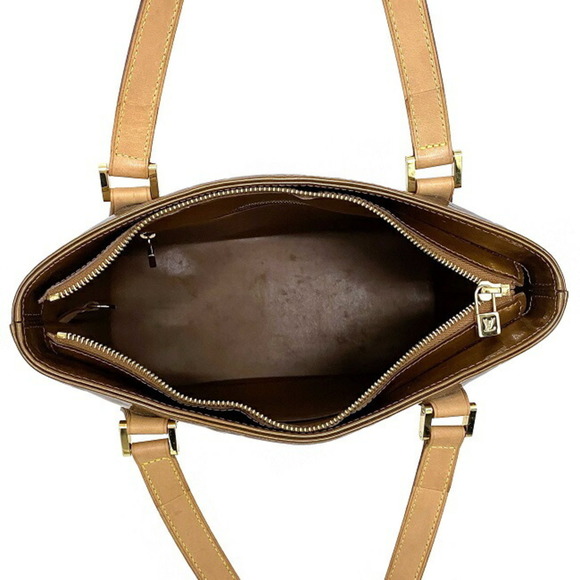 LOUIS VUITTON Handbag Houston Beige Brown Bronze Monogram Verni M91122 Bag Paten - Picture 7 of 10